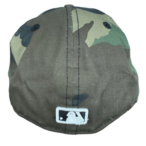 New Era Los Angeles Dodgers Camo Fitted Hat Size 7 1/8 Cotton Green & Brown - Picture 4 of 16